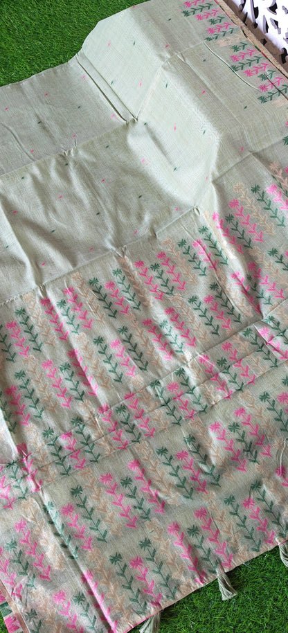 Thread Embroidered Cotton  Saree